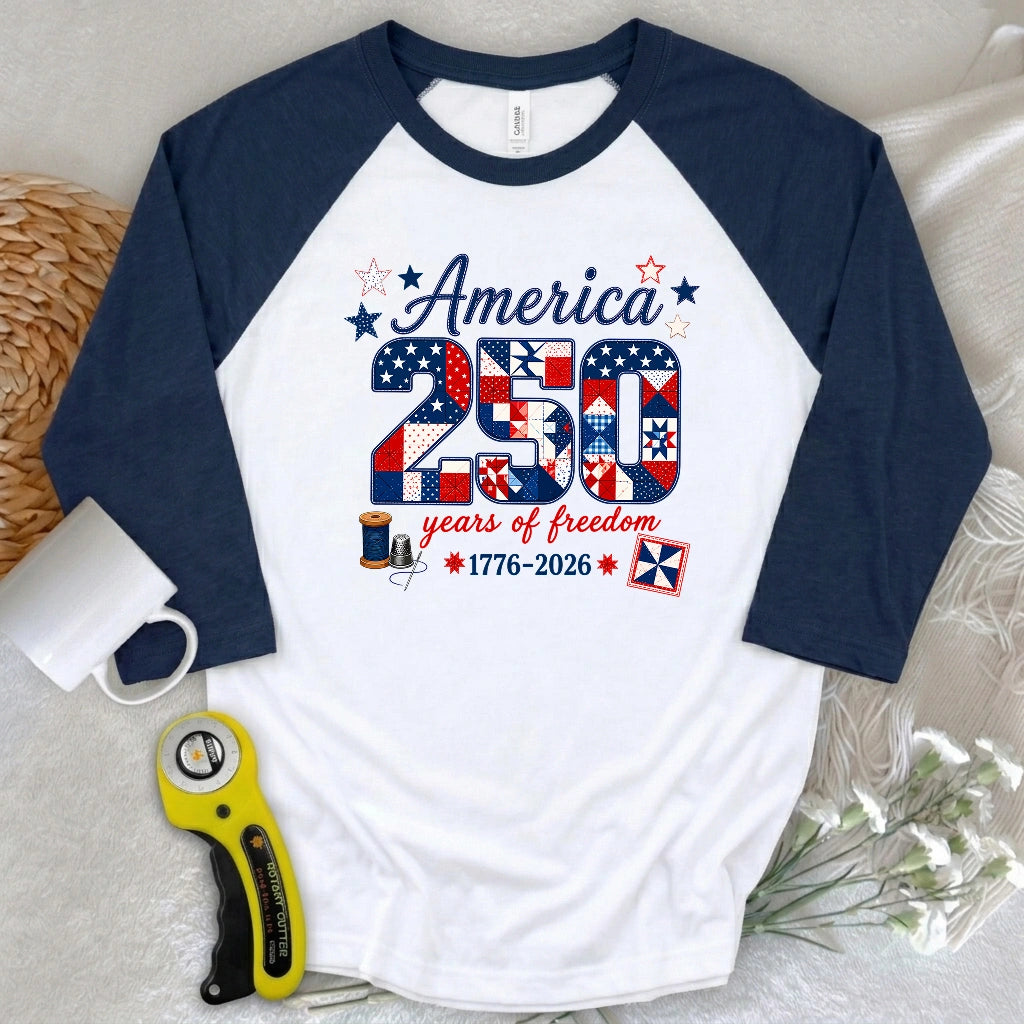 America 250: Pieced With Pride 3/4 Sleeve T-shirt
