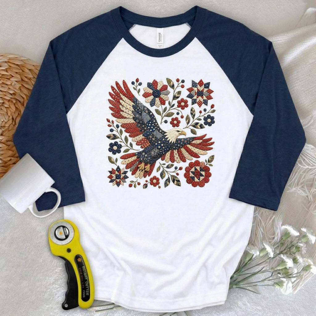 American Eagle Appliqué 3/4 Sleeve T-shirt