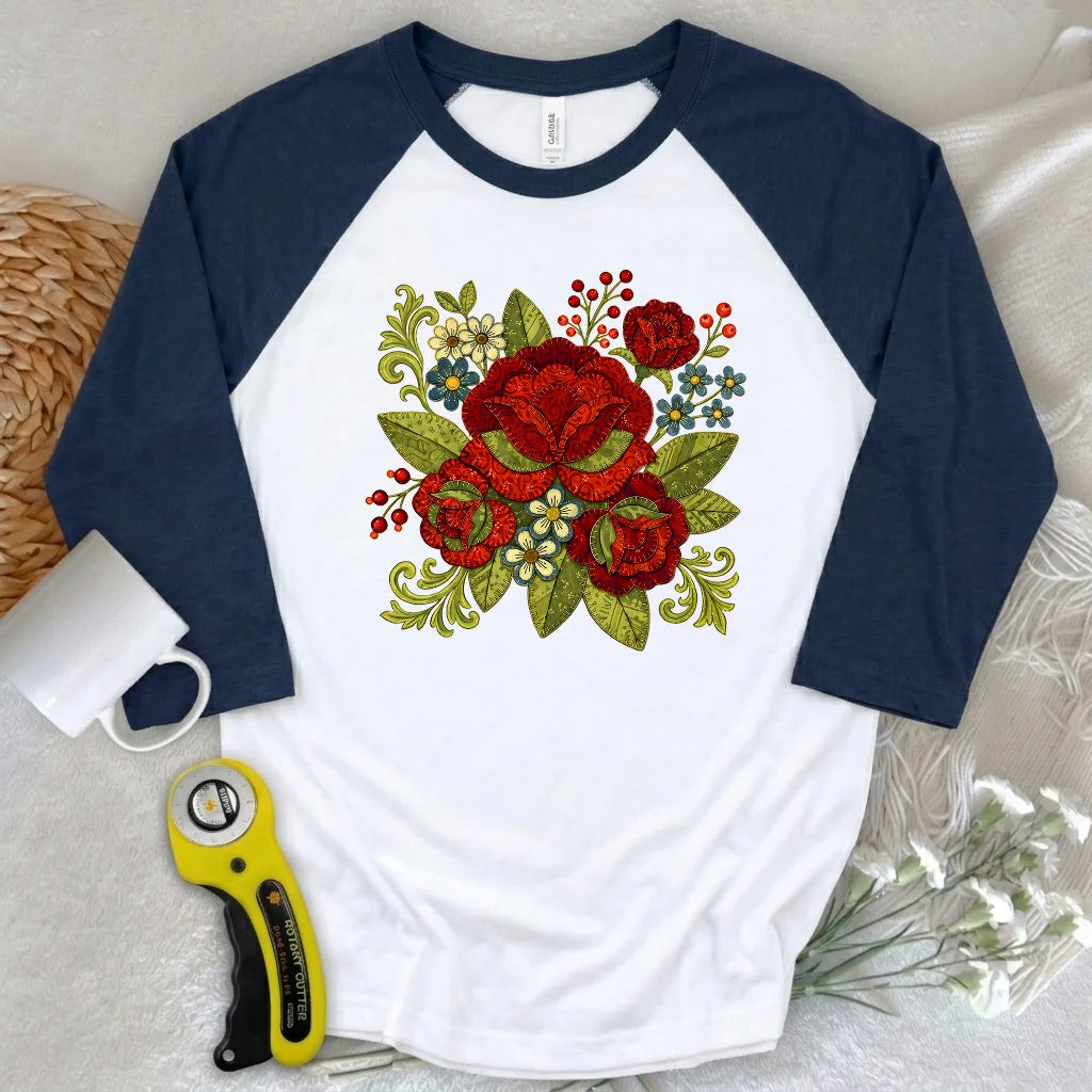 Appliqué Nerd 3/4 Sleeve T-shirt