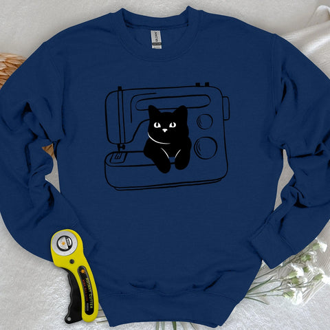 Black cat machine Sweatshirt