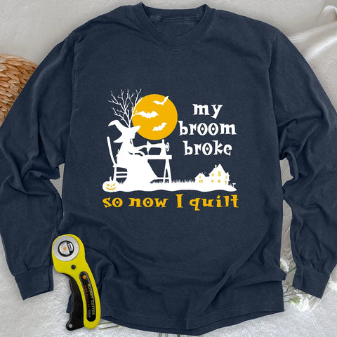 T-shirt a maniche lunghe «La scopa è rotta»