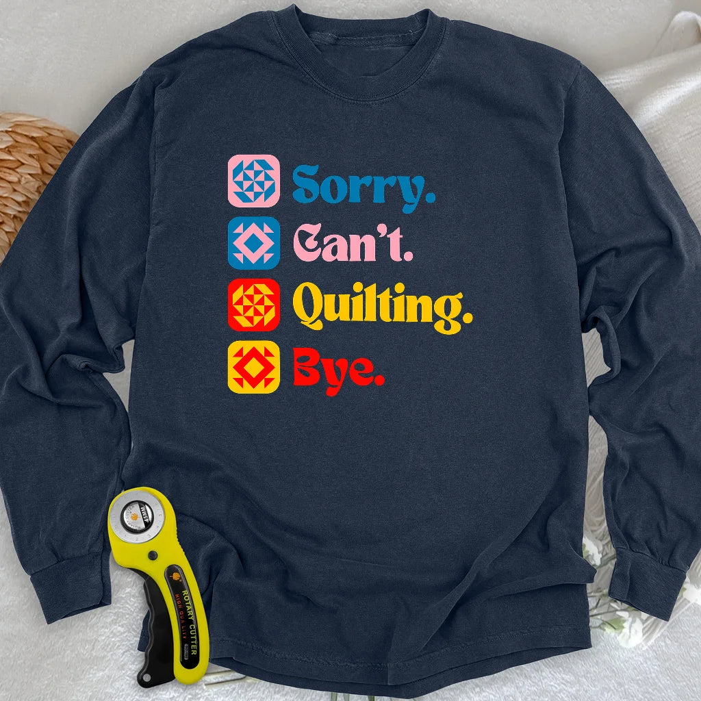 T-shirt à manches longues « J'peux pas, j'ai patchwork »