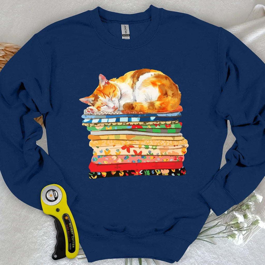 Sweat-shirt Chat et Tissu