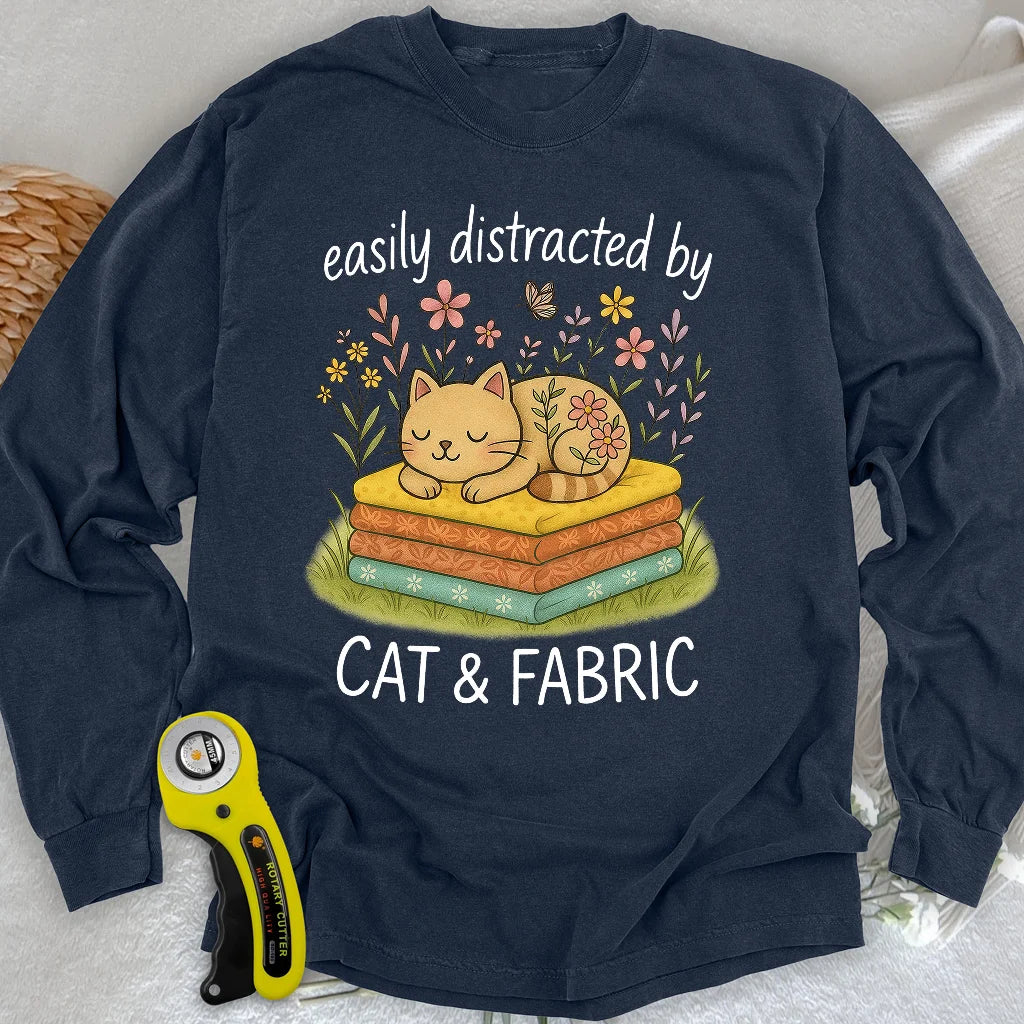 T-shirt à manches longues « Cat Nap for Quilters »