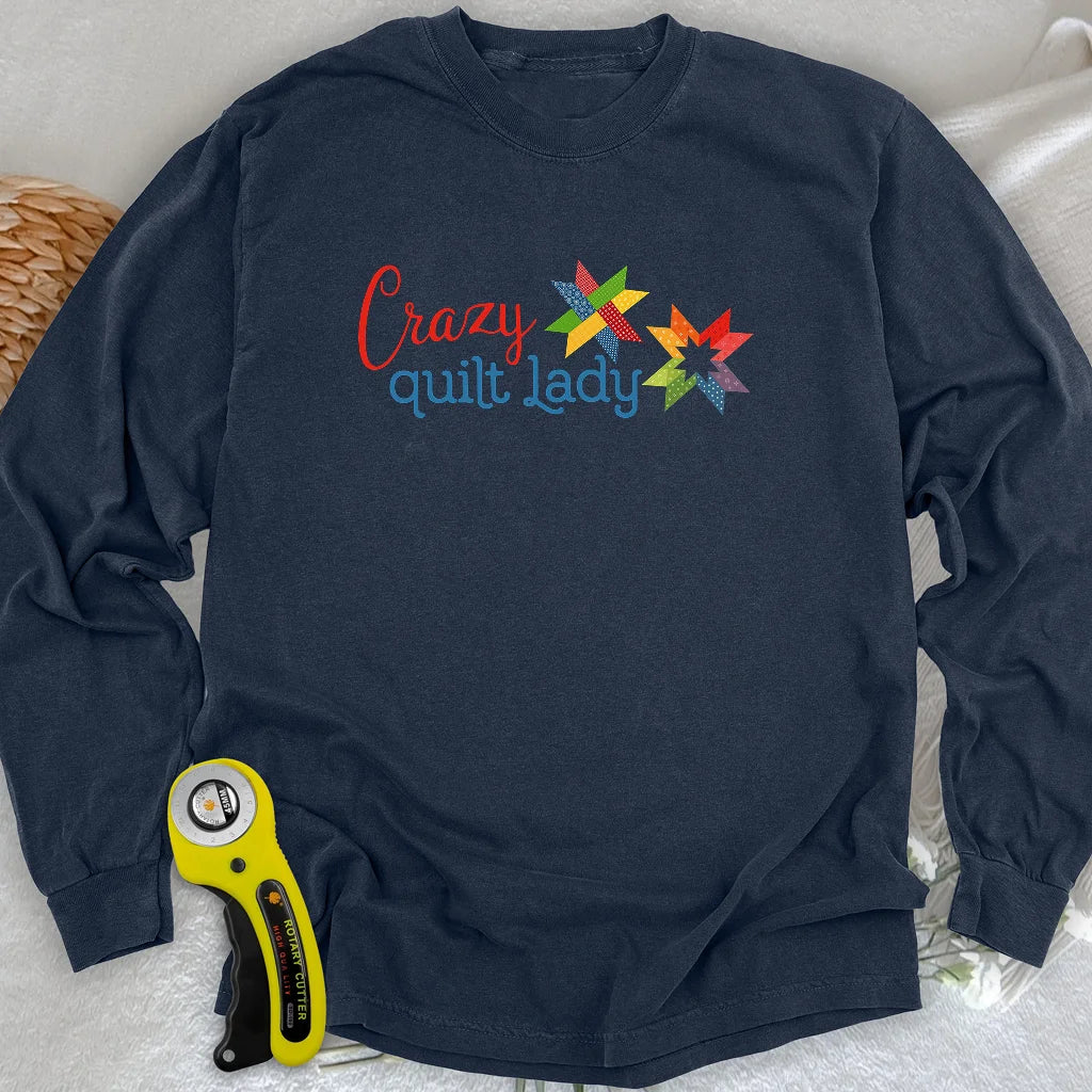 T-shirt à manches longues « Crazy Quilt Lady »