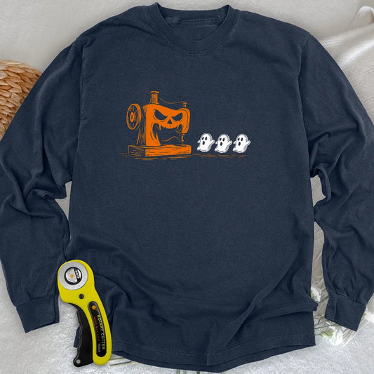 Dämonen-Nähmaschinen-Langarm-T-Shirt