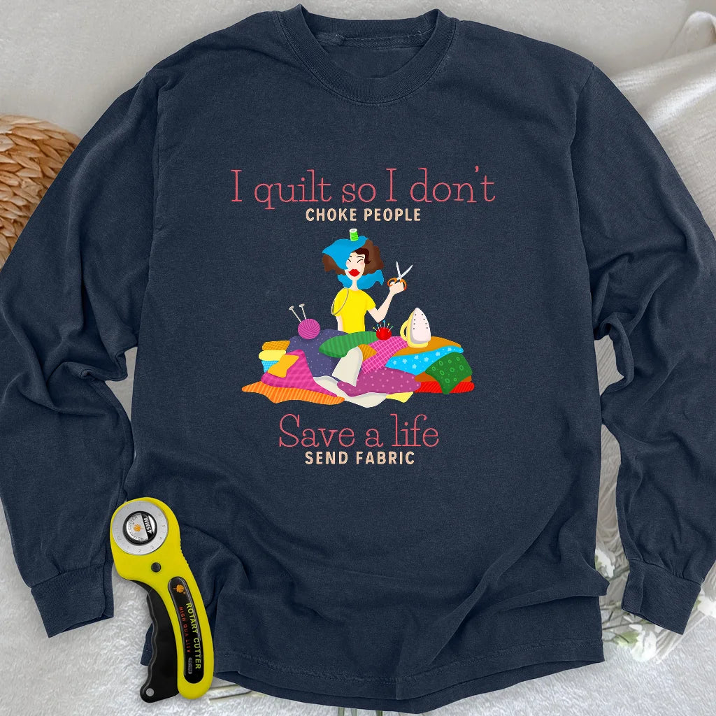 T-shirt à manches longues « Le tissu sauve des vies »