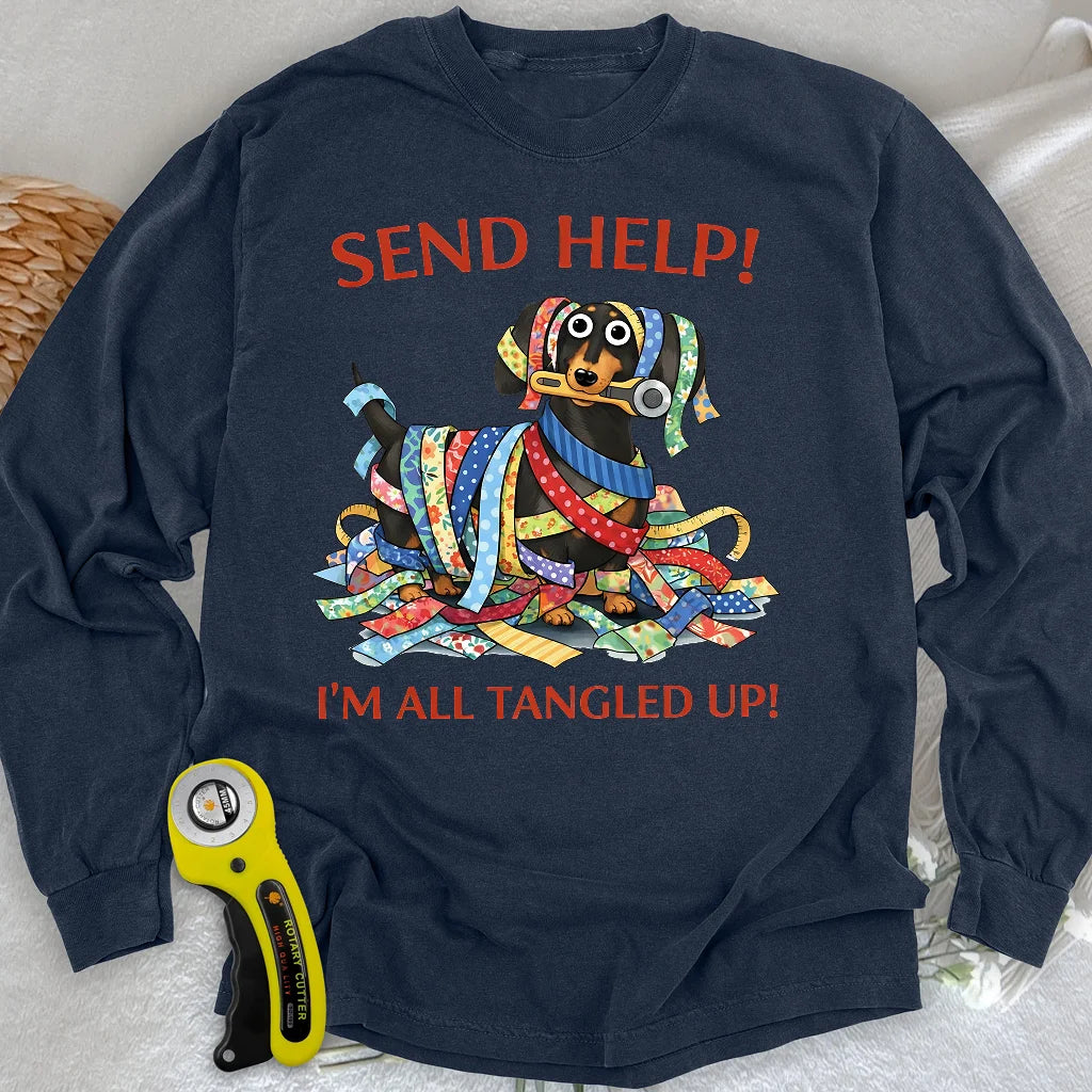 Langarmshirt mit Stoffstreifen-Muster