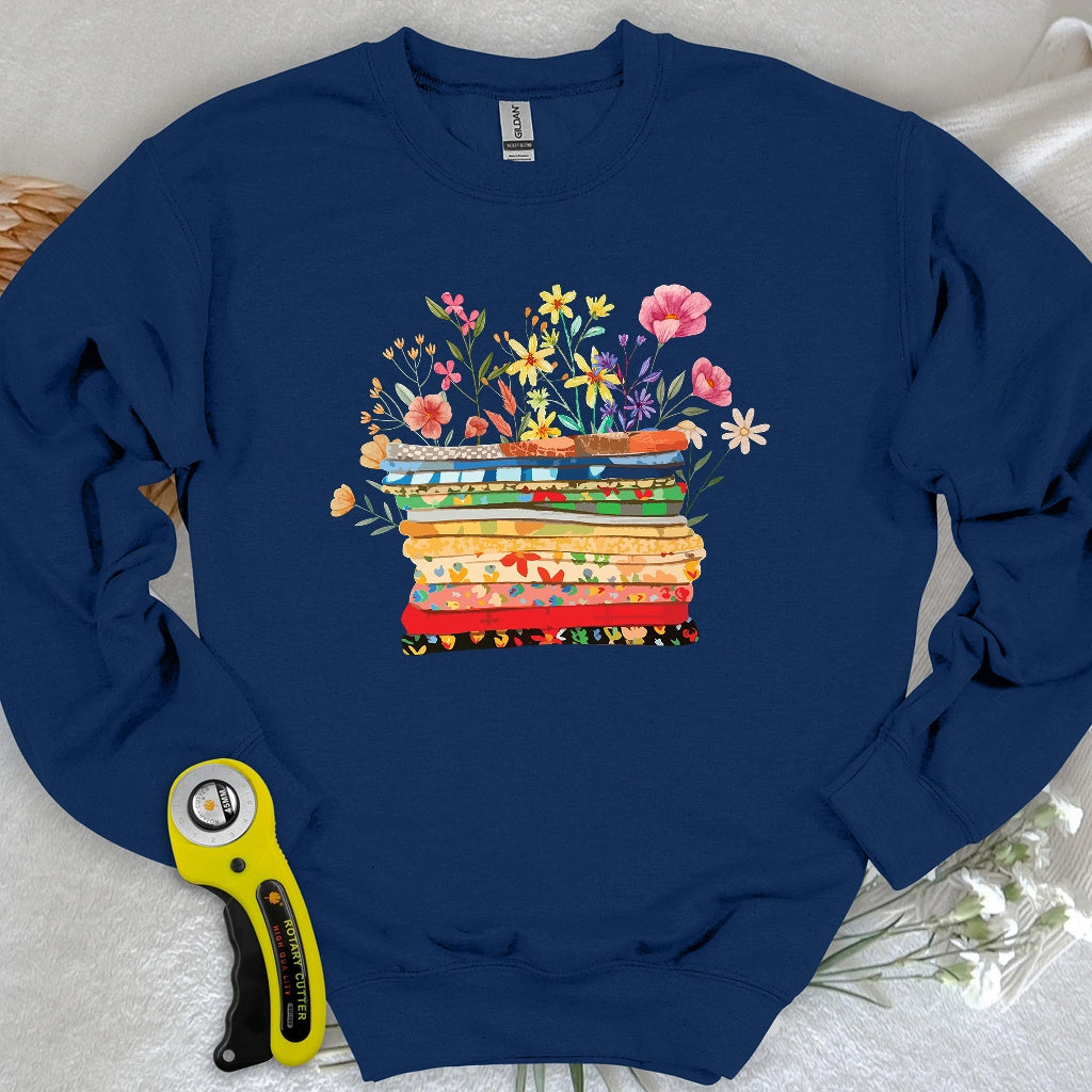 Floral Fabric Sweatshirt