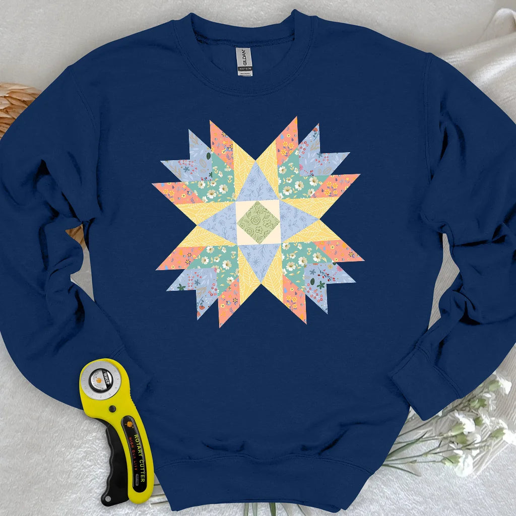 Sweat-shirt matelassé Étoile florale