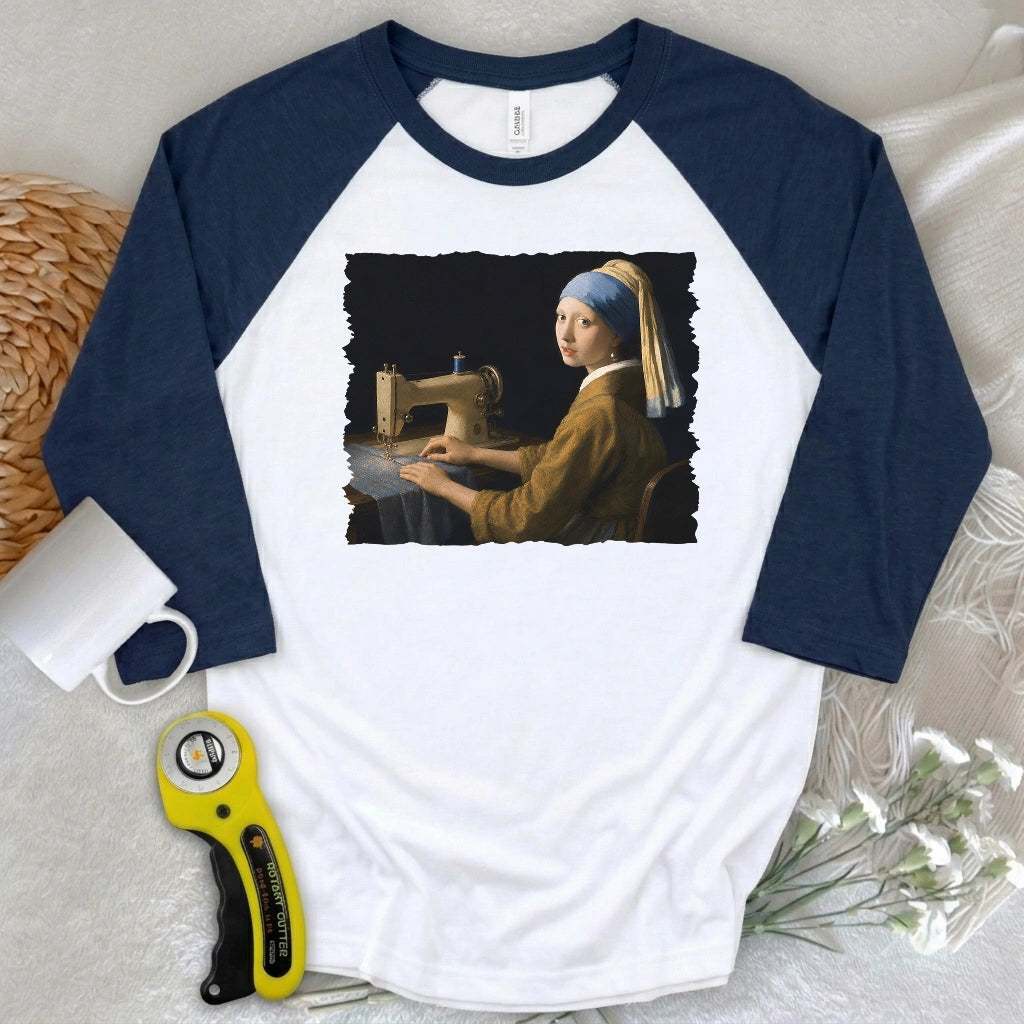Girl With A Sewing Machine 3/4 Sleeve T-shirt