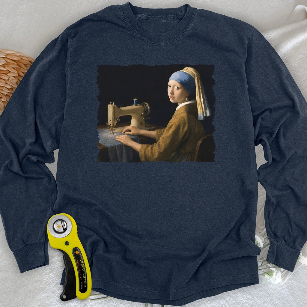 Girl With A Sewing Machine Long Sleeve T-shirt