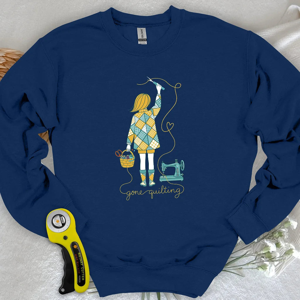 Sweat-shirt "Je suis partie faire de la courtepointe"