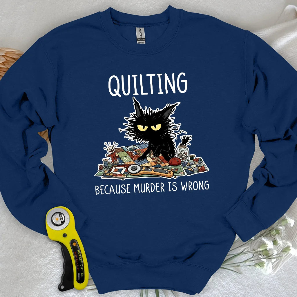 Mürrische Quilter-Katze Sweatshirt