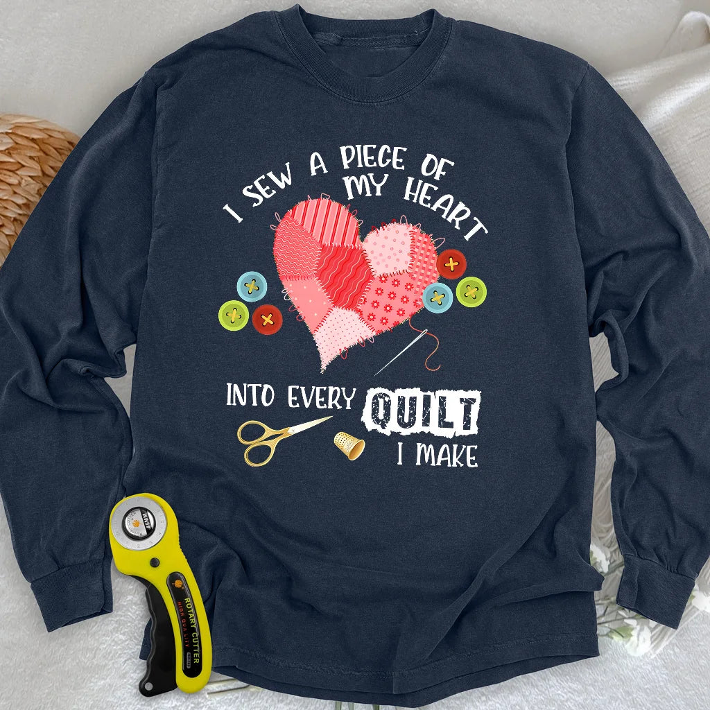 T-shirt à manches longues Heartstitched Quilt Love