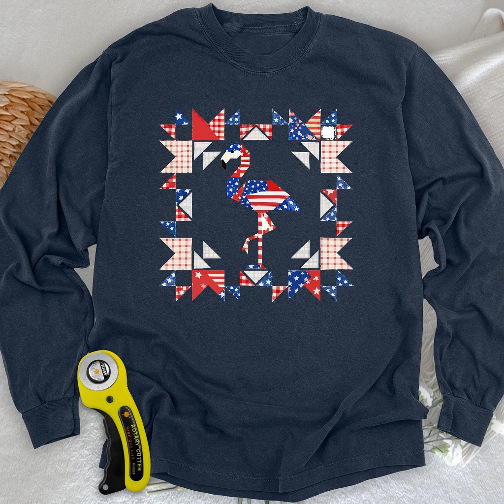 Liberty Flamingo Patchwork Long Sleeve T-shirt