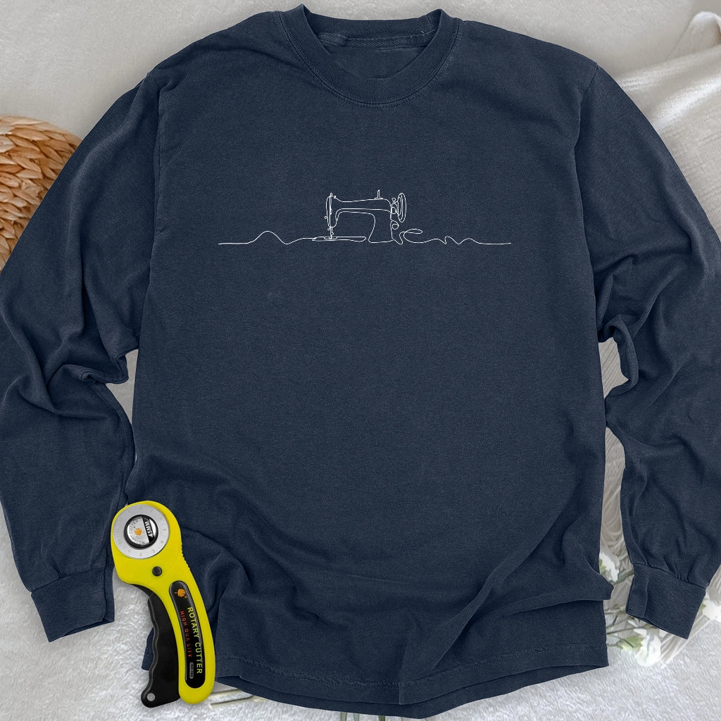 Minimalist Sewing Machine Long Sleeve T-shirt