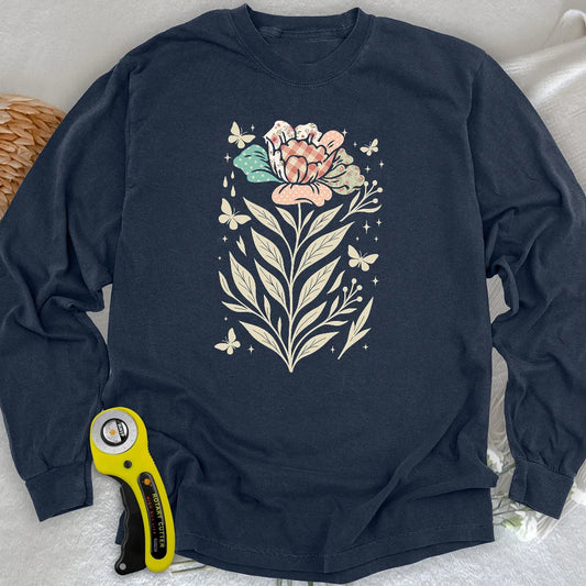 Langarmshirt im Patchwork-Blumenmuster