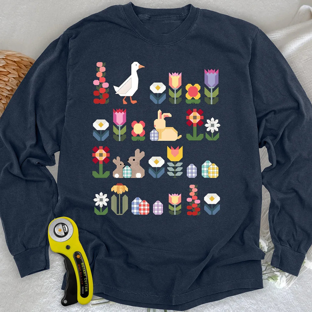Patchwork Blooms Long Sleeve T-shirt