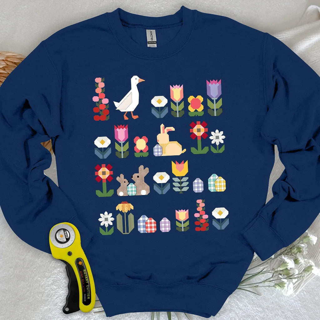 Sweat-shirt Blooms en patchwork
