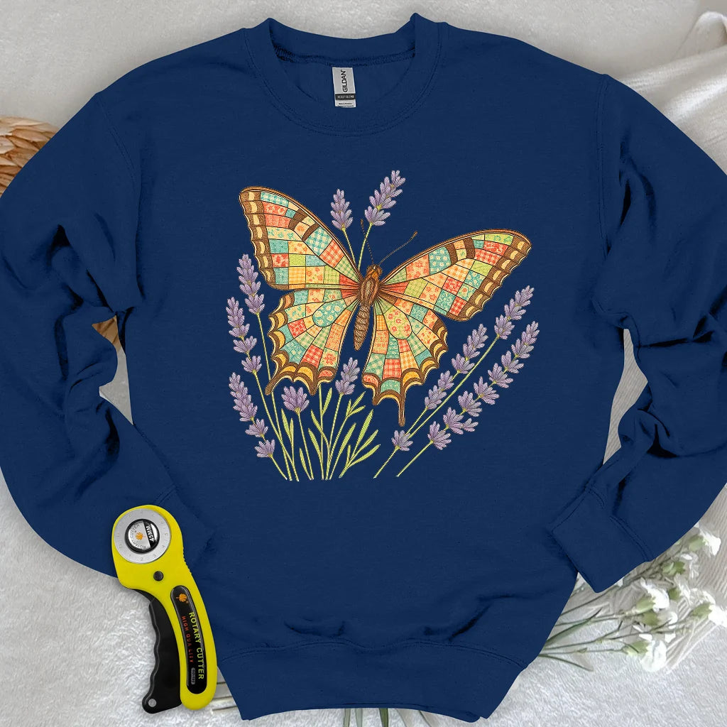Sweat-shirt Papillon en Patchwork