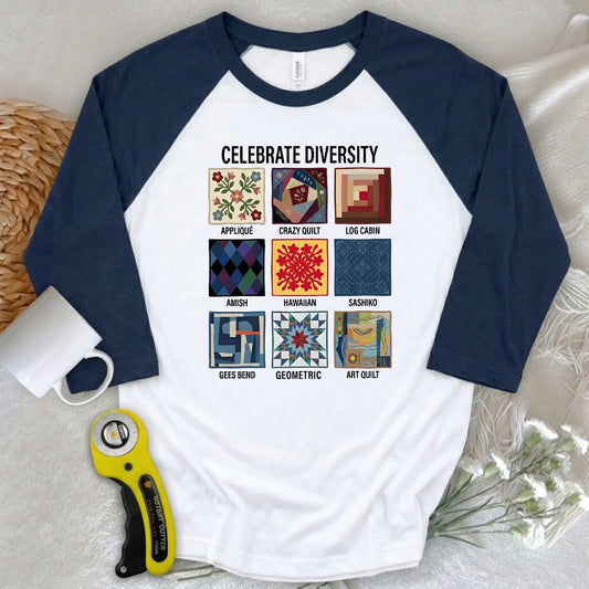 Patchwork Diversity 3/4 Sleeve T-shirt