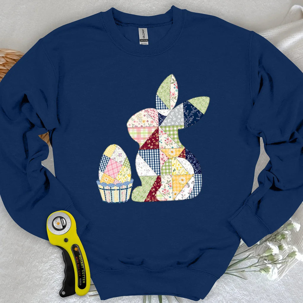Patchwork Osterhasen-Sweatshirt