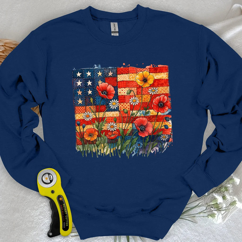 Sweat-shirt floral en patchwork