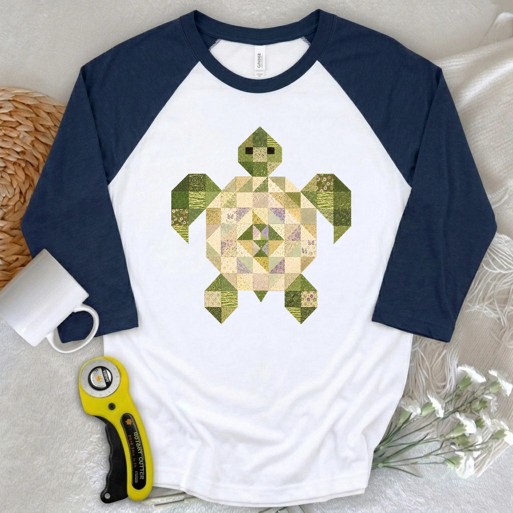 Patchwork Turtle 3/4 Sleeve T-shirt