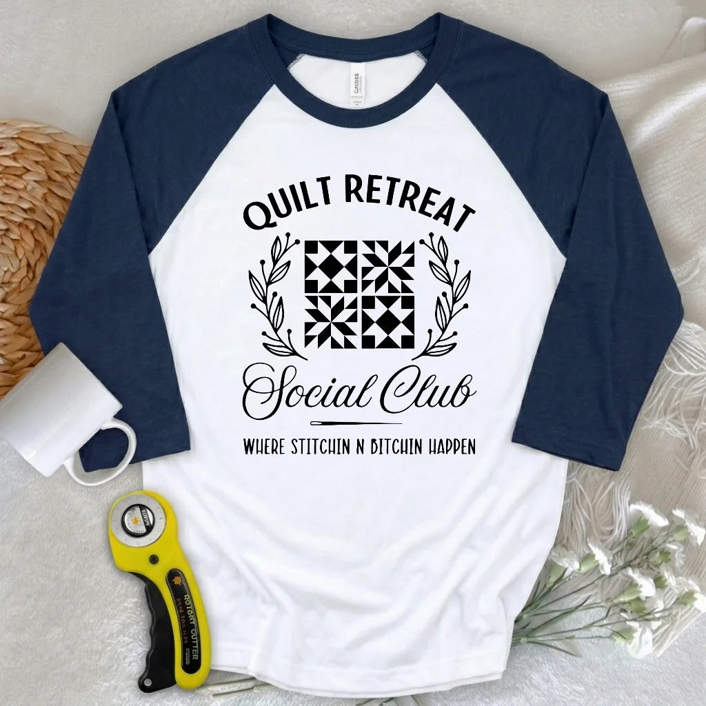 Quilt Retreat 3/4 Sleeve T-shirt