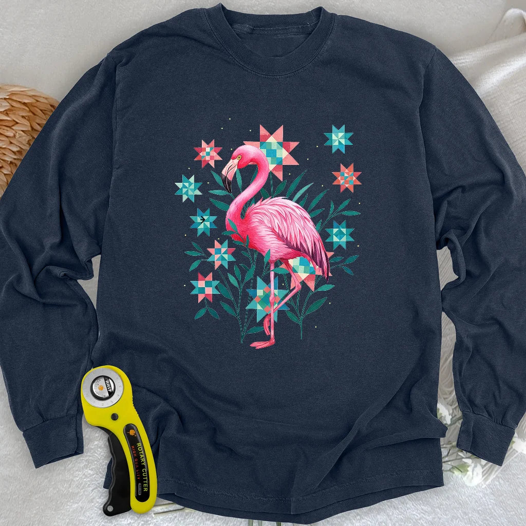 Gestepptes Garten Langarm-T-Shirt