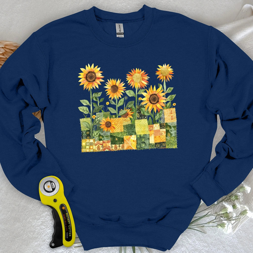 Quilted Sunflower Field Sweatshirt