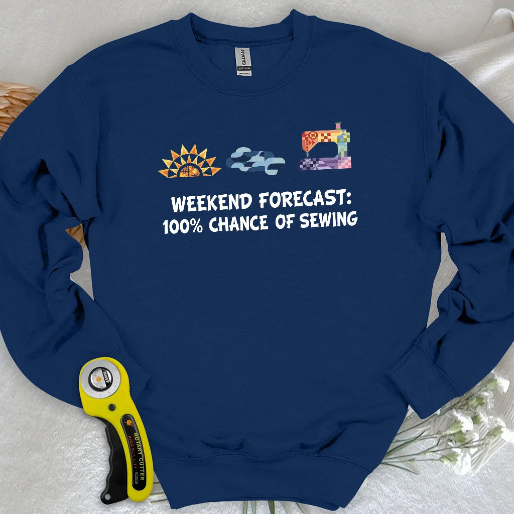 Sweat-shirt Prévisions de week-end pour quilteurs