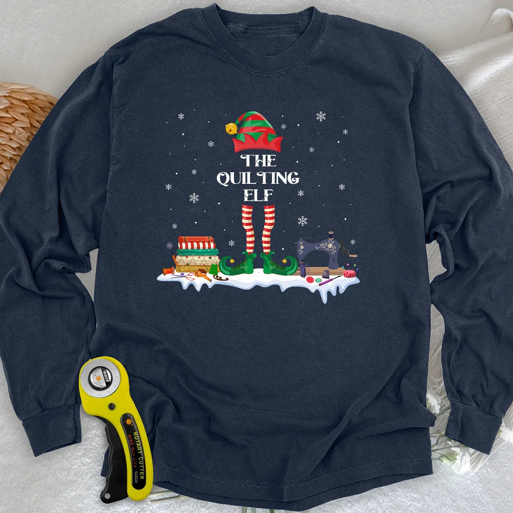 T-shirt à manches longues motif elfe de Noël