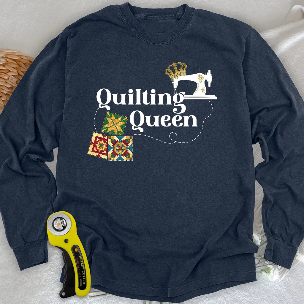Quilting Queen Long Sleeve T-shirt