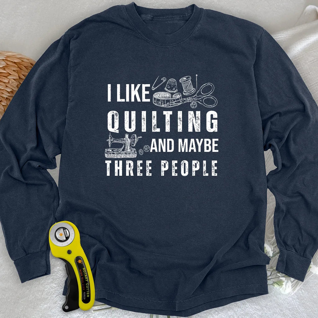T-shirt manches longues matelassage et 3 personnes
