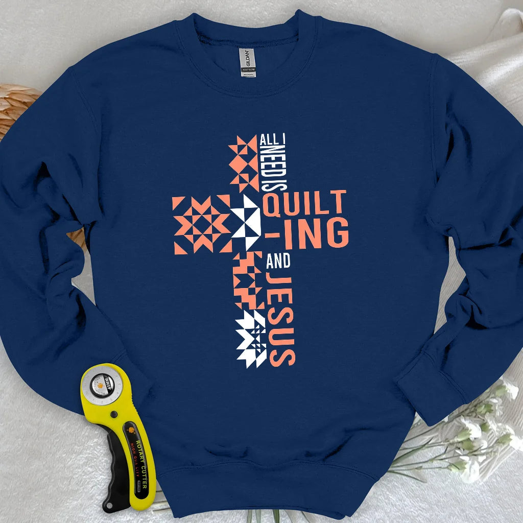 Sweat-shirt "Quilting and Jesus"
