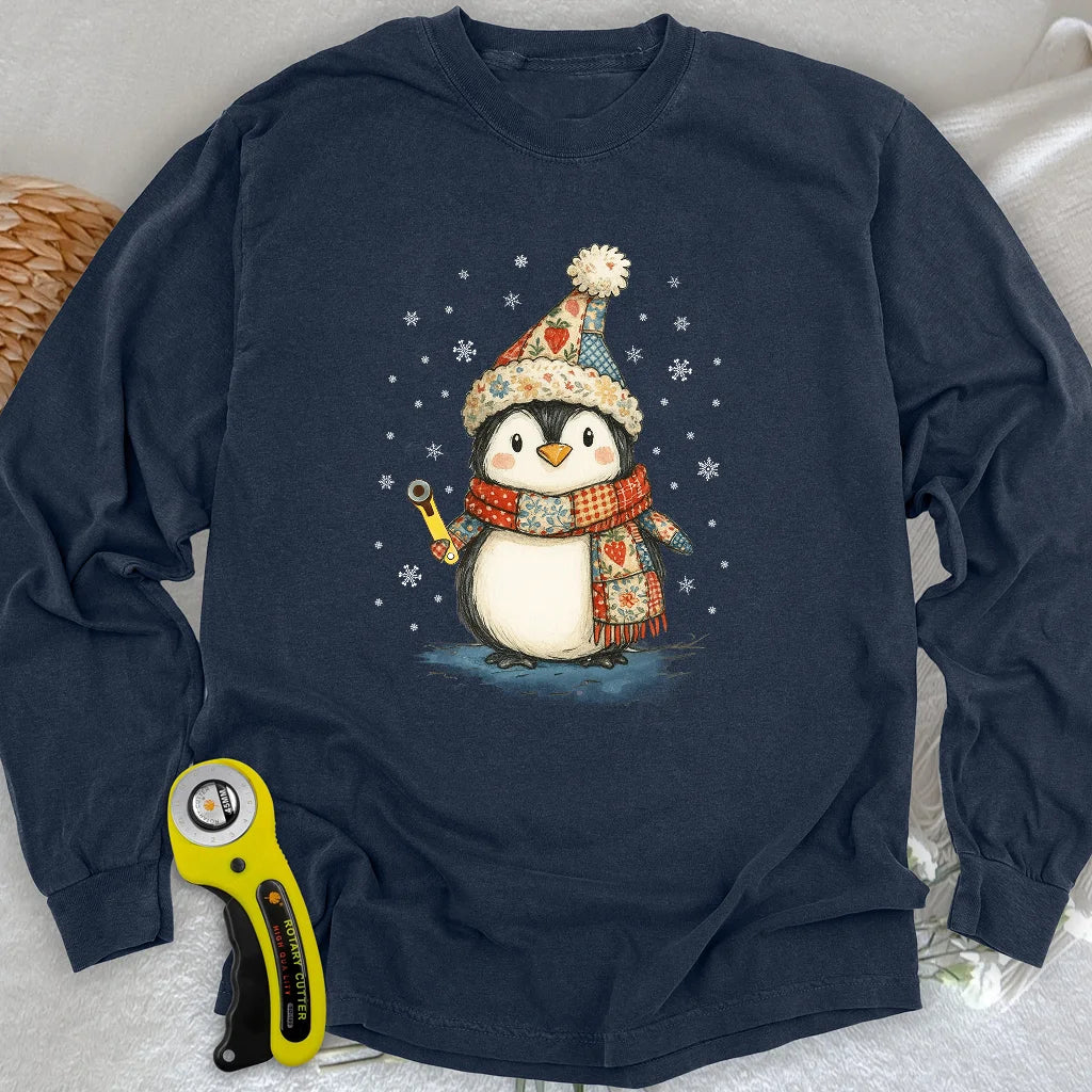 Quilty Little Penguin Long Sleeve T-shirt