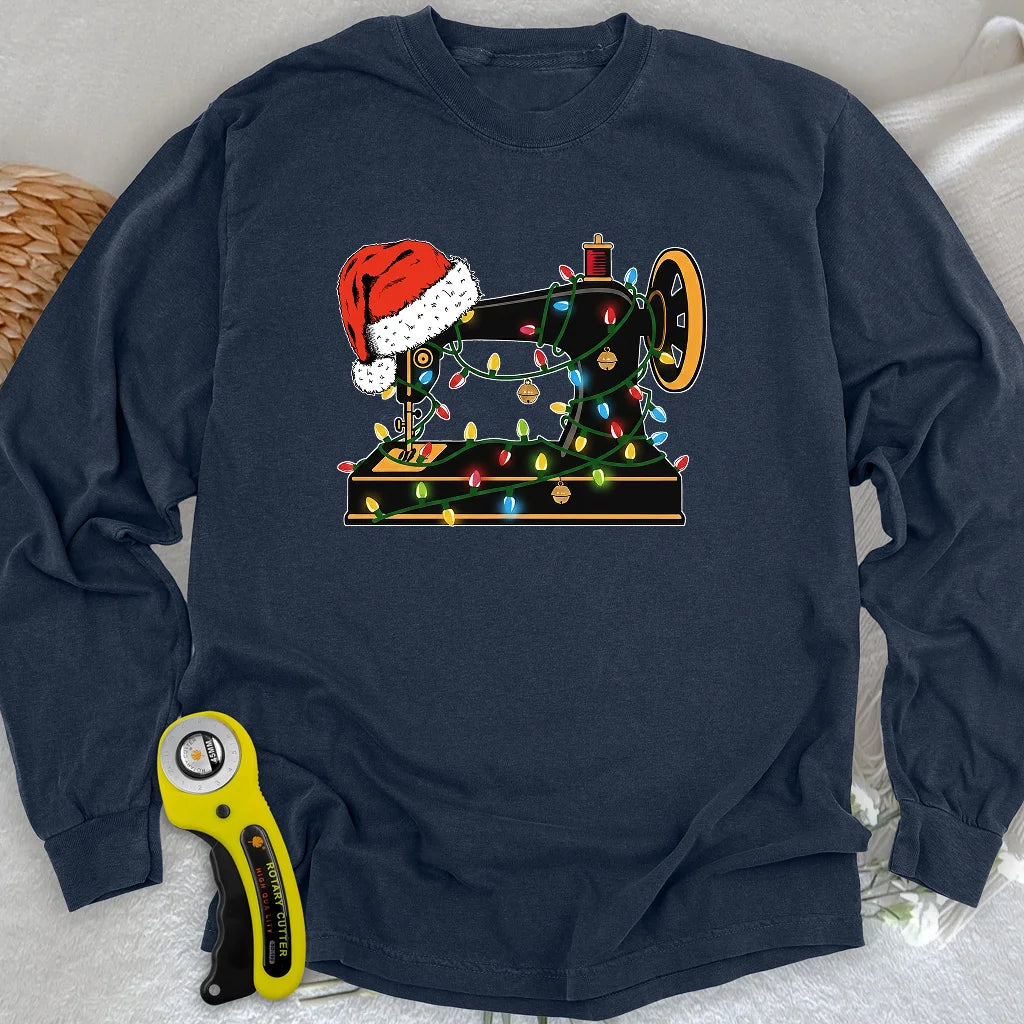 Weihnachtsmann-Maschinen-Langarm-T-Shirt