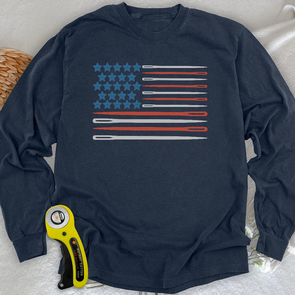 Sewing Flag Long Sleeve T-shirt