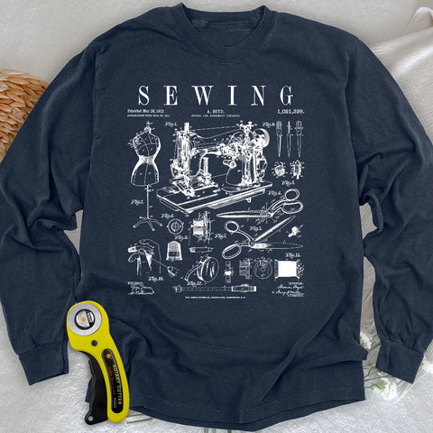 Nähwerkzeuge Muster Langarmshirt