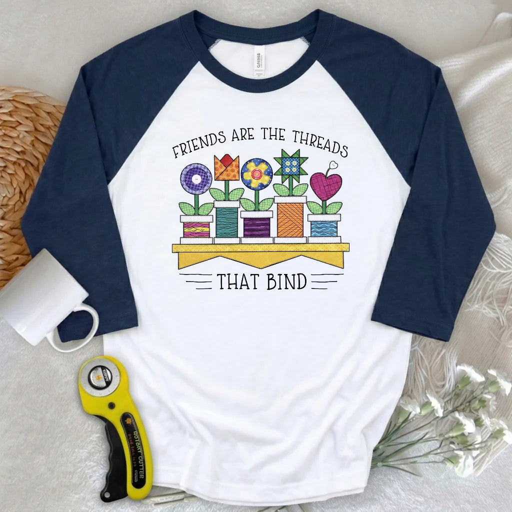 Spool Flowers 3/4 Sleeve T-shirt
