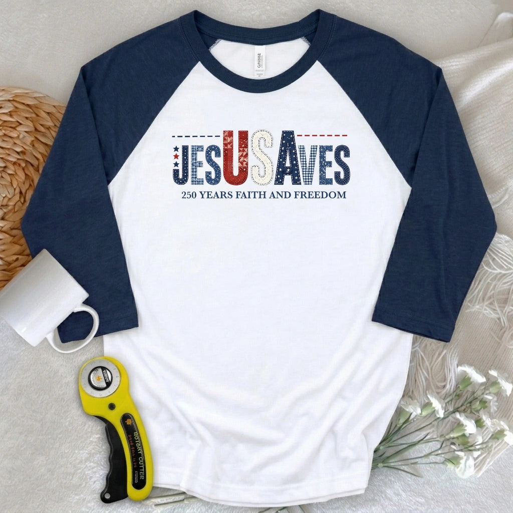 Stitching Faith Since 1776 3/4 Sleeve T-shirt