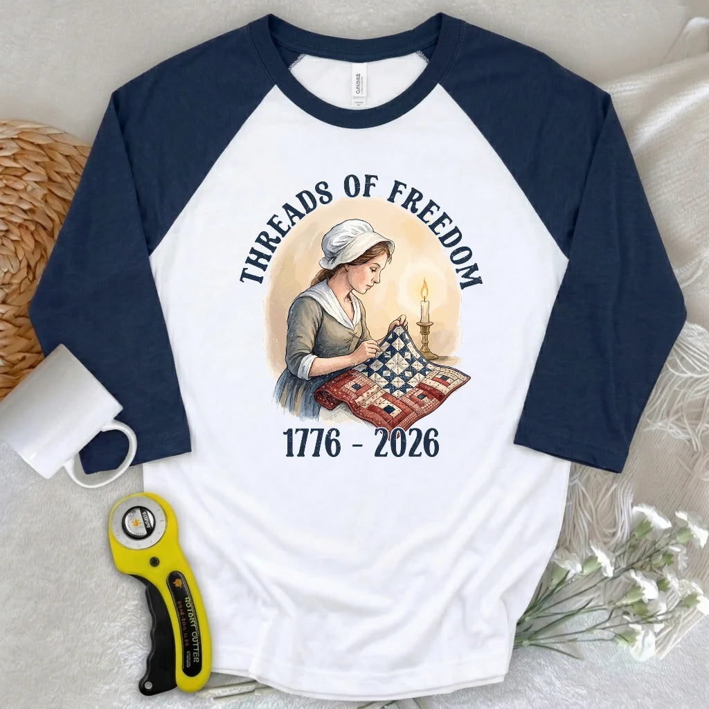 Threads of Freedom 3/4 Sleeve T-shirt