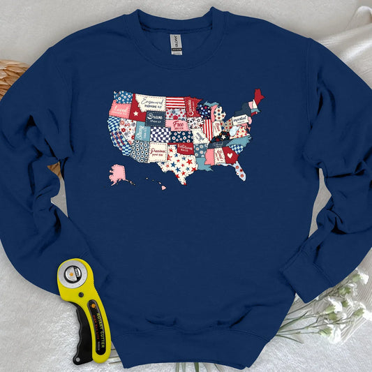 USA Quilt Map Sweatshirt
