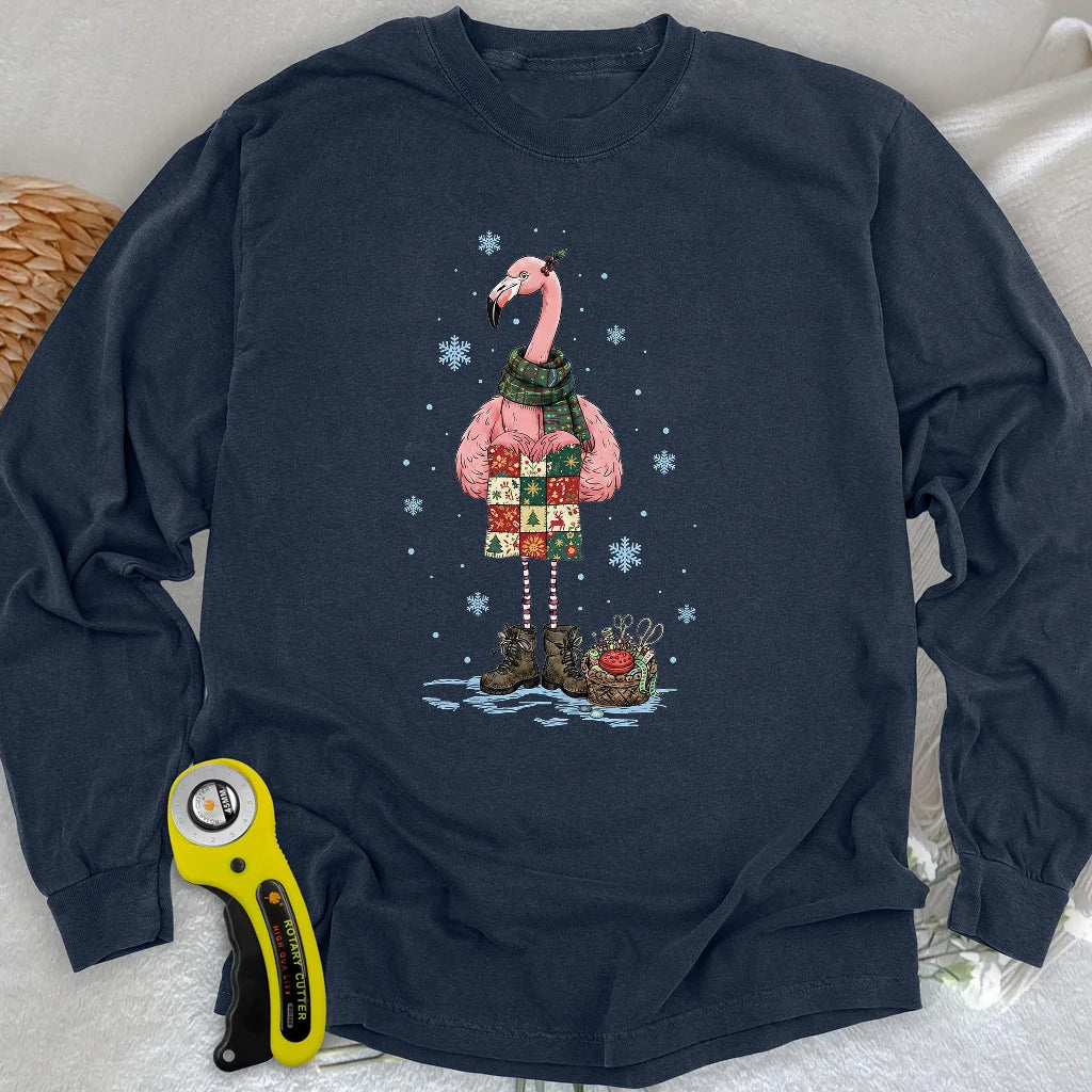 Winter Flamingo Long Sleeve T-shirt
