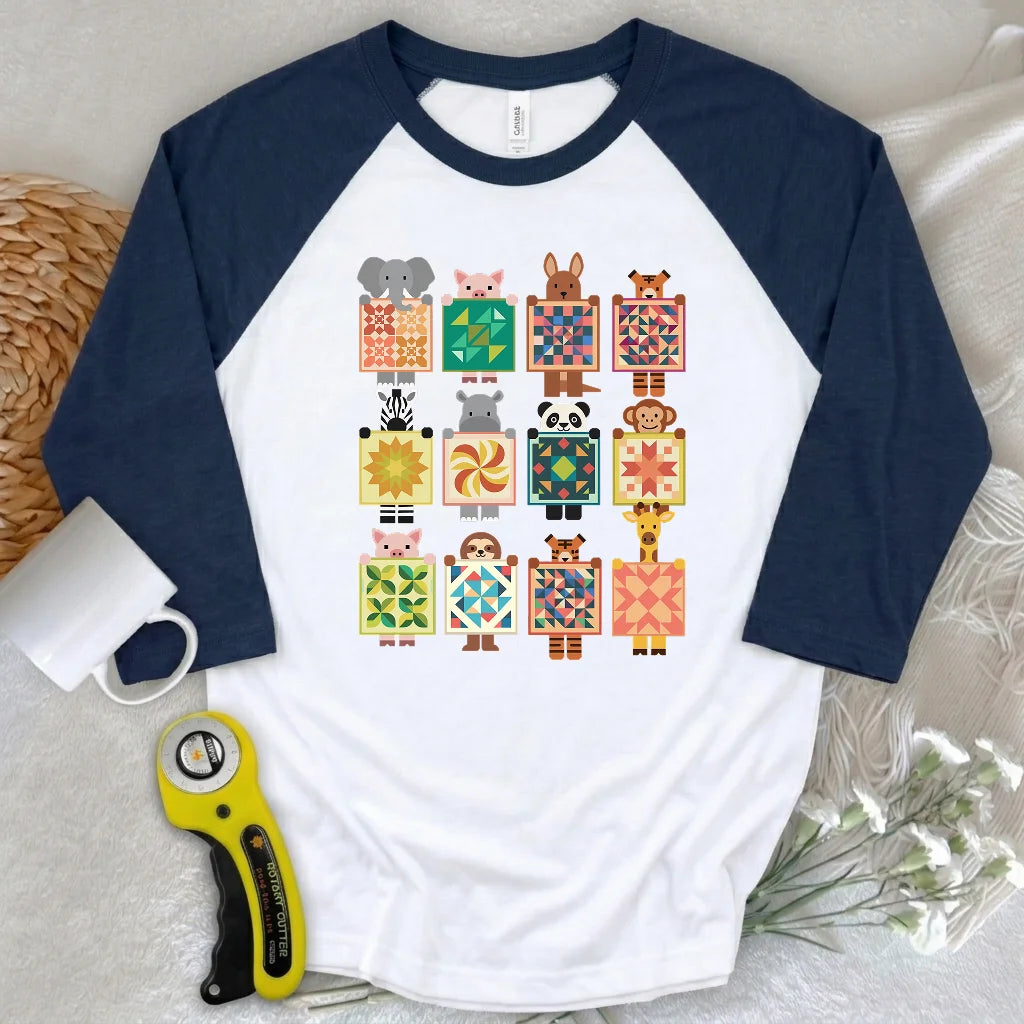 Woodland Patchwork Crew 3/4 Sleeve T-shirt