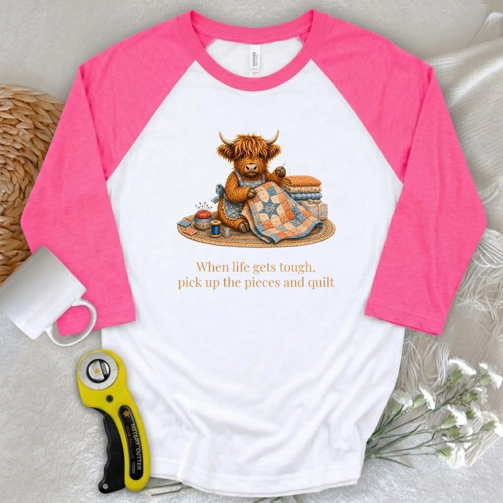 Pieces and Quilt 3/4 Sleeve T-shirt