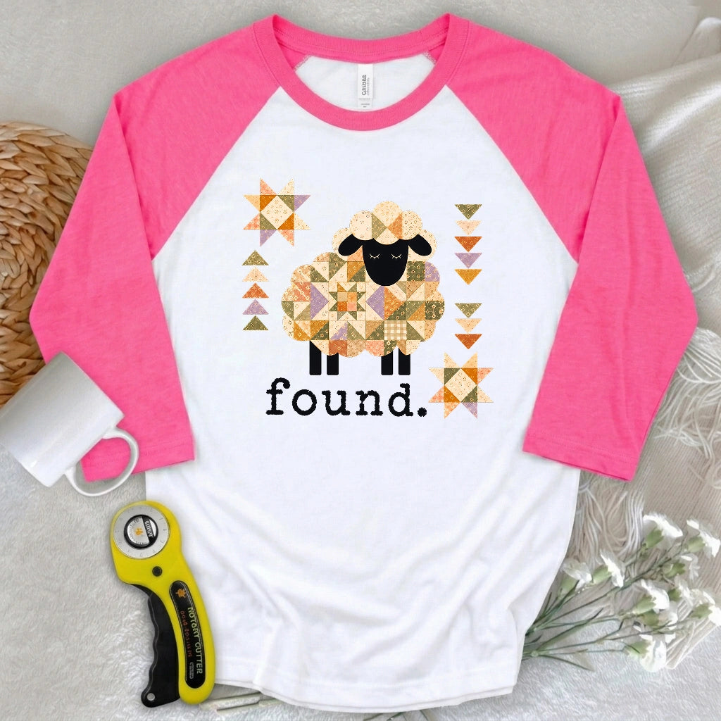 Psalm 23 Patchwork Sheep 3/4 Sleeve T-shirt