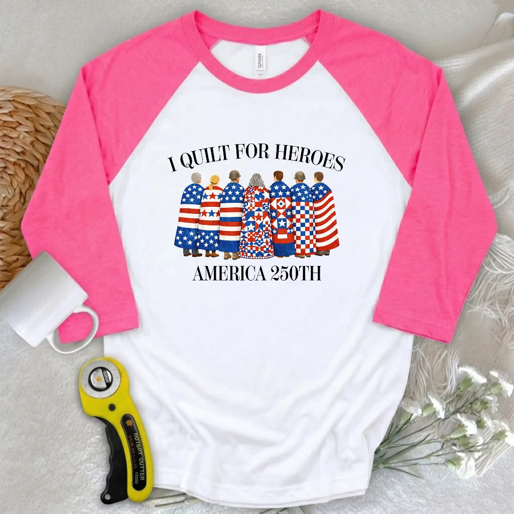 Quilts of Honor 3/4 Sleeve T-shirt